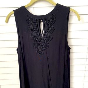 Pale Sky Black Embroidered Maternity Blouse